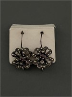 Antique .925 Sterling Silver Earrings/Gemstone