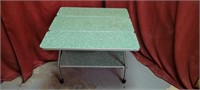 Antique Table with folding sides.
 Green Arborite