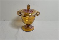 Carnival Glass Candy Dish (6" diameter x 6" tall).