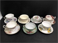 Vintage China Tea Cups with Saucers, mostly Royal