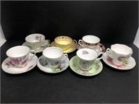 Vintage China Tea Cups with Saucers, mostly Royal