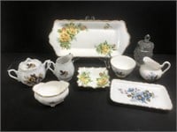 Various China sugar and creamer tea sets. Royal