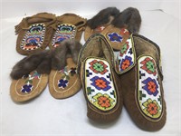 4 Pairs of Genuine Indigenous Moccasins/Slippers