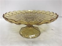 Mid-century Amber-colored Glass Serving Tray (10")