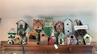 Collection of about 18 bird houses, With a few