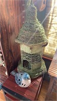 Large birdhouse & Cast-iron bluebird candle cover