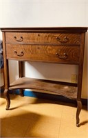 Antique tiger oak Buffet server, two drawers over