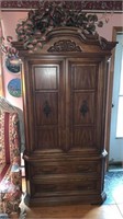 Armoire dresser cabinet, two doors above two