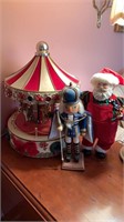 Musical Santa Claus, rotating carousel merry go
