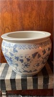 Large blue and white Chinese porcelain flower