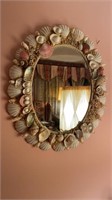 Large oval seashell framed mirror, nice wall