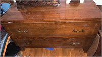 Small modern two drawer dresser, with the