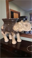 Large ceramic elephant plant stand, measures 17