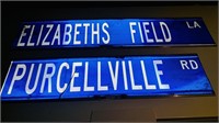 2 reflective street signs, Purcellville Rd. and