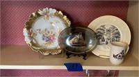 China plate and Galva Methodist church pieces