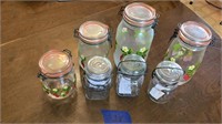 Glass canisters and jars with wire clasp