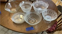 Heavy glass bowls , relish tray