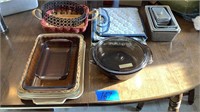 Glass bakeware, casserole dish, bread pans and