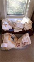 Antique quilts with history card and linens