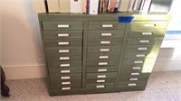 Metal sorting drawers-38 1/2” wide x10” deep x33