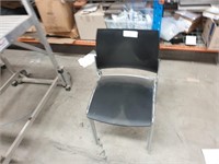 3 Black Stackable Office Chairs