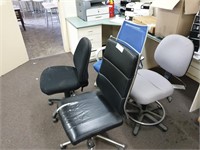 4 Fabric & Vinyl Swivel Base Office Chairs