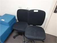 2 Black Fabric Swivel Base Typists Chairs