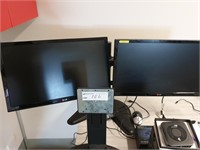 2 LG LCD Monitors on Twin Arm Stands