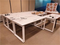 4 Timber Top Tables, Storage Frame & Cable Tray