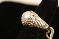 STERLING SILVER SAMUEL B. MABE PEARL RING