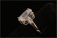 STERLING SILVER 5ct EMERALD CUT CUBIC ZIRCONIA RIN