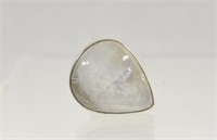Sterling White Quartz Stone Set Pear Shape Ring