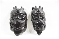 Artisian Hand Carved Asian Dragon Masks