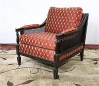 Contemporary Style Red & Gold Tailored Armchair