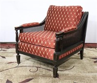 Contemporary Style Red & Gold Tailored Armchair