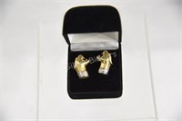 14K Yellow Gold Cat Earrings ( Matches Chain )