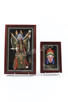 Japanese Mask Warrior's In Framed Shadow Boxes