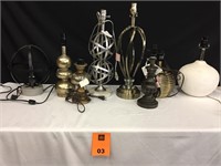 Lot of 8 Assorted Table Lamps