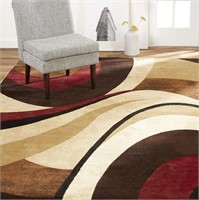 Modern Area Rug, Abstract Brown/Red 5'2''x7'2''