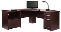 71in W L-Shaped Desk, Cherry