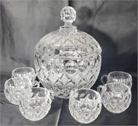 Nachtmann Anglia Crystal Punch Bowl 8 Pieces