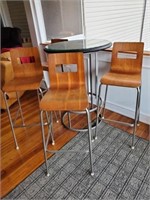 Mid Century Modern High Top Table & Chairs