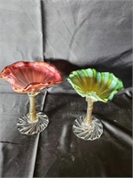 Hand Blown Art Glass Candy Dishes