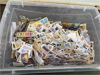 Tub of Assorted World wide Stamps