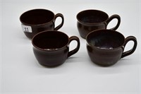 Brown Pottery Soup Mugs