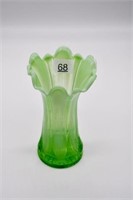 Green Opalescent Glass Swung Vase Jefferson