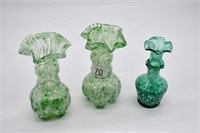 Pair of Art Glass Vases & Art Glass Vase