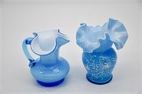 2pcs of Blue Art Glass