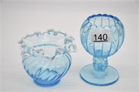 2pcs of Blue Art Glass