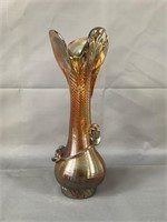 Unique Hand-blown Carnival Glass Vase